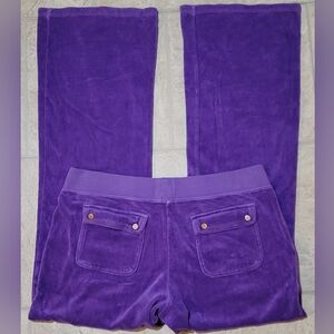 Juicy Couture Y2K Purple Velour Flare Sweatpants W/Butt Pockets Size Large